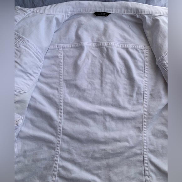 J Crew Classic white denim jean jacket button closure | extra large - Picture 6 of 8